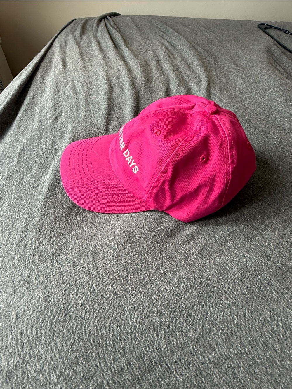 Hot Pink 'FOR BETTER DAYS' Embroidered Baseball Cap - Picture 2 of 3